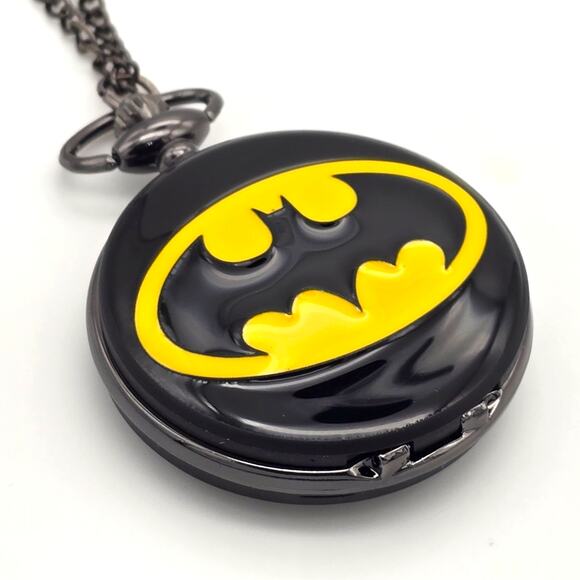 Hero Emblem Pocket Watch – Personalized Black Yellow Enamel Vintage Style Gift - Picture 6 of 10